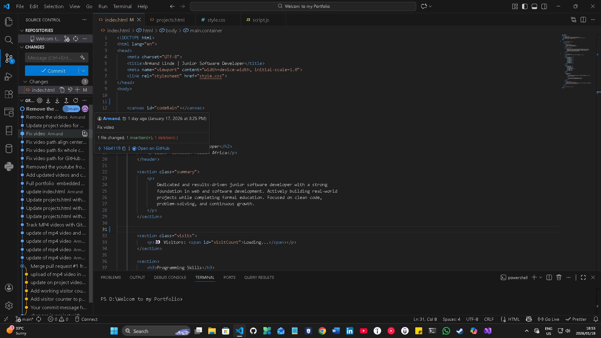 Portfolio web project screenshot 16