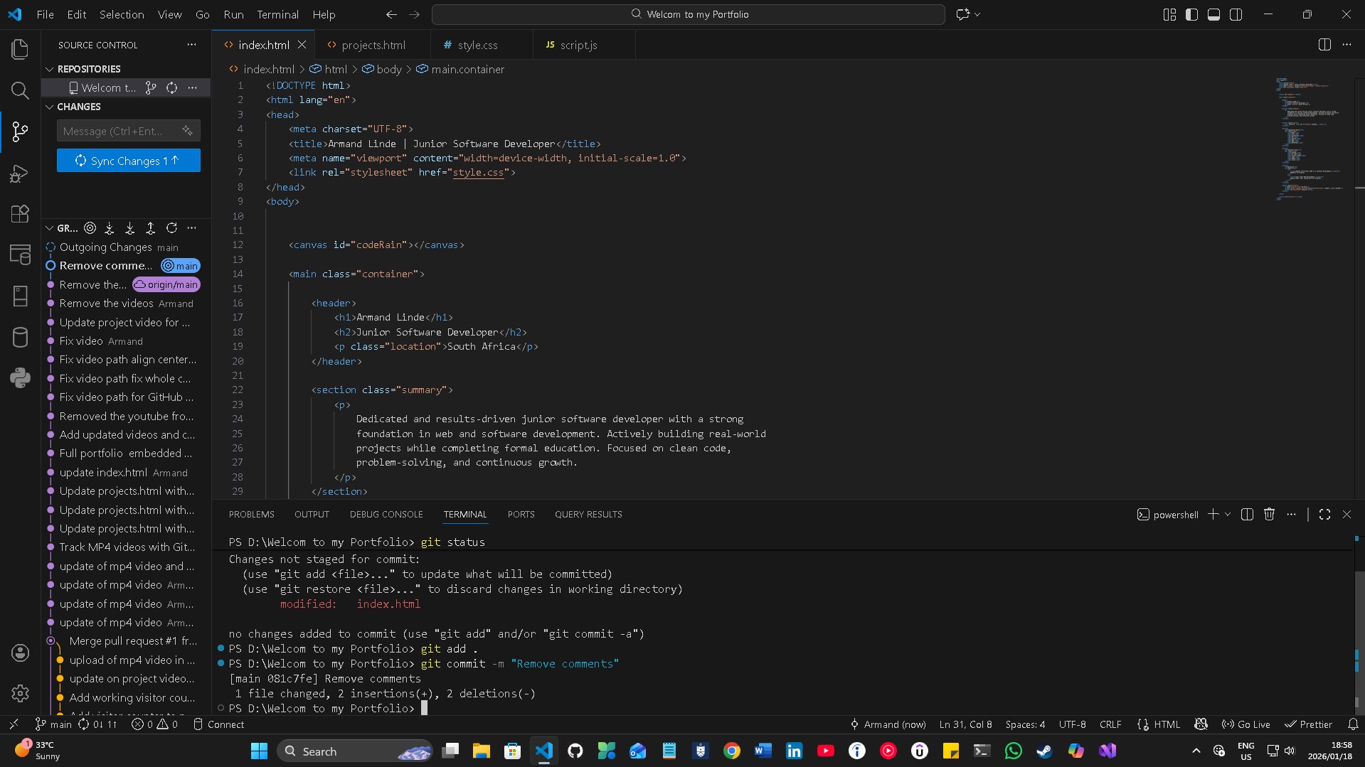 Portfolio web project screenshot 20