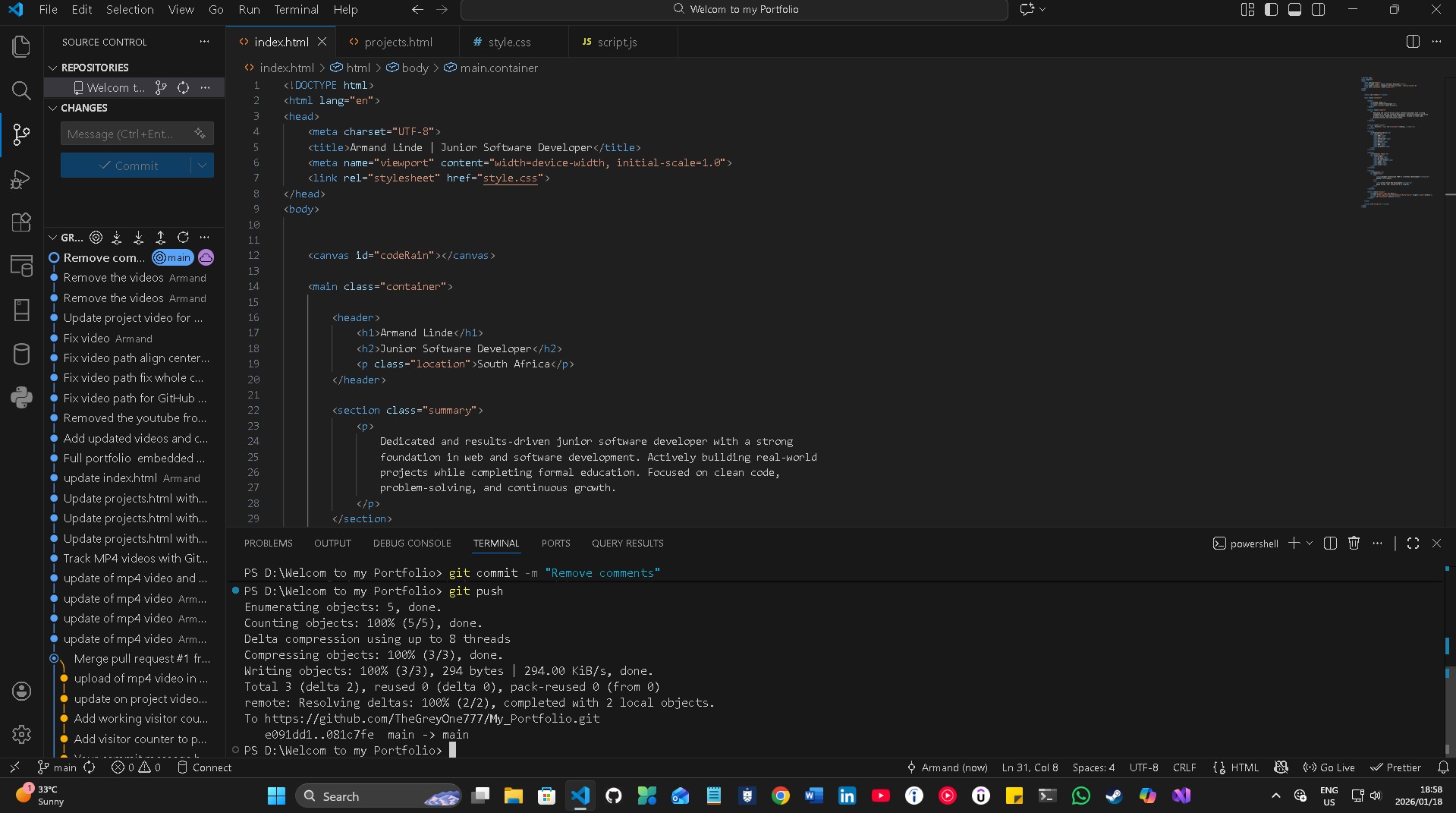 Portfolio web project screenshot 21