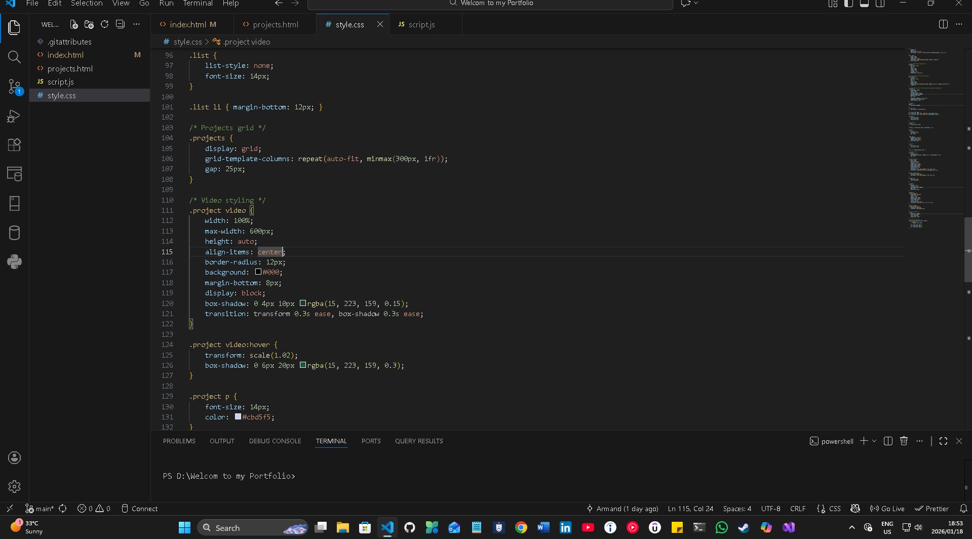 Portfolio web project screenshot 4