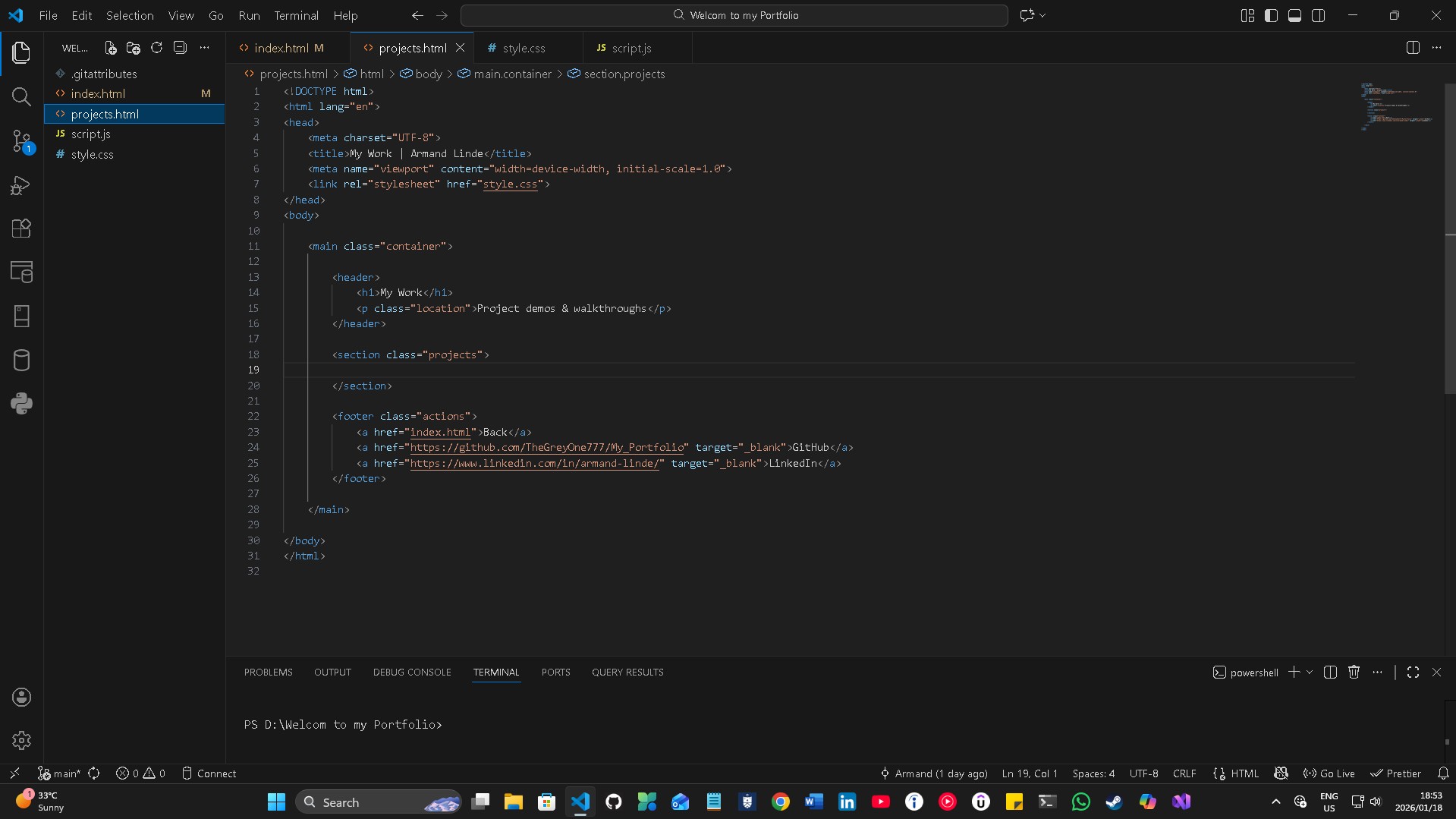Portfolio web project screenshot 6