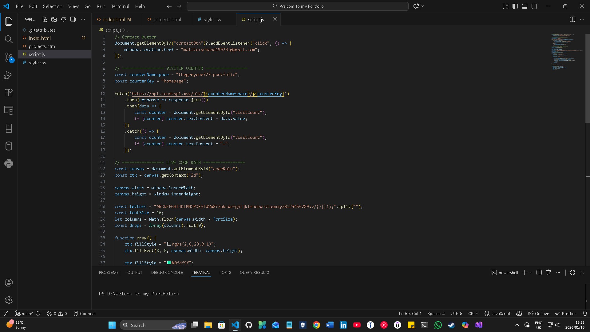 Portfolio web project screenshot 8